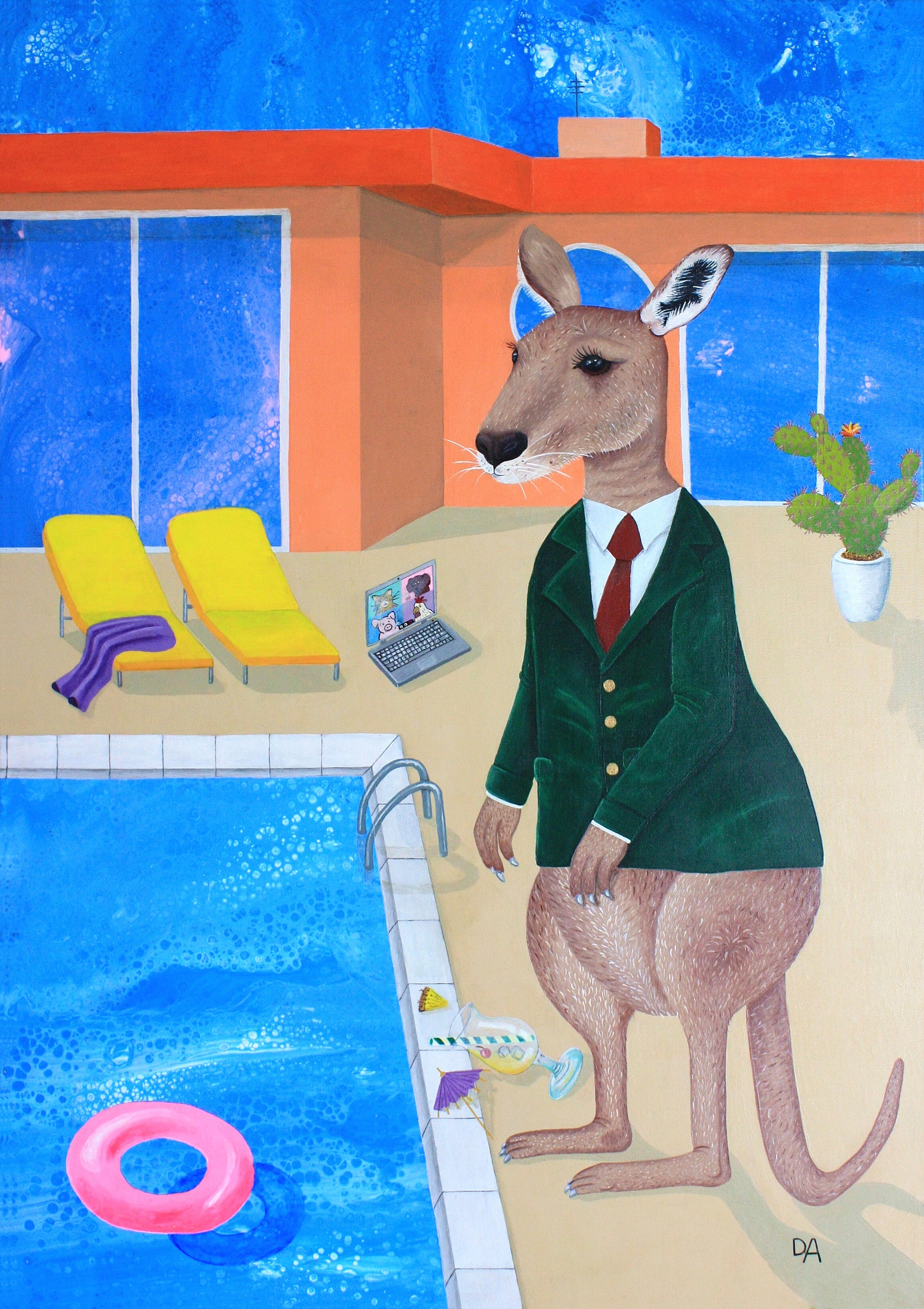 Kangaroo Boss – Pop Surrealism Painting | Acrylic Animal Portrait | Archetype “The Ruler” | Original Painting 70x100cm Kangaroo Boss – Pop Surrealism Painting | Acrylic Animal Portrait | Archetype “The Ruler” | Original Painting 70x100cm